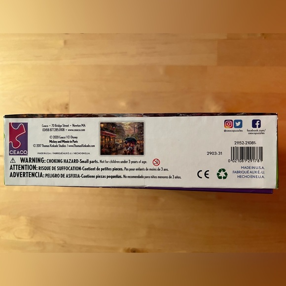 Thomas Kincaid Disney “Mickey and Minnie in Paris” 750-pc Puzzle - Picture 5 of 5